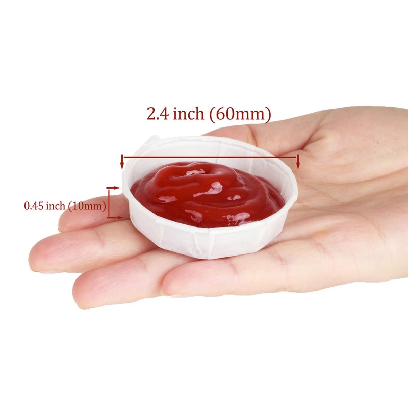 Golden Apple, 1oz Squat-250ct White Treated Paper Souffle Portion Cups for Measuring, Medicine, Samples, Jello Shots,Harvest Paper. Compostable Souffle, Portion Cup - Image 2